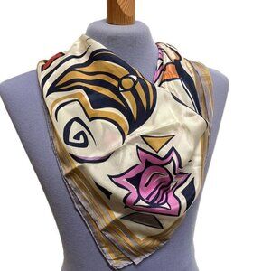 Patrick Stoffel Silk Square Bandana Scarf Celestial Print VintageHair Neck Head